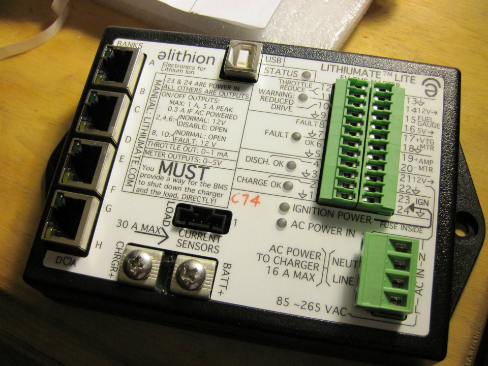 Lithiumate Lite BMS, brand new custom EV design.