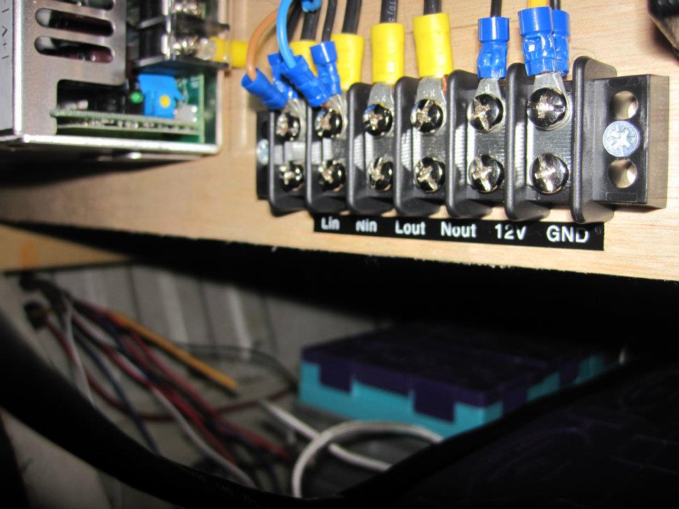 Close up of HV terminal strip