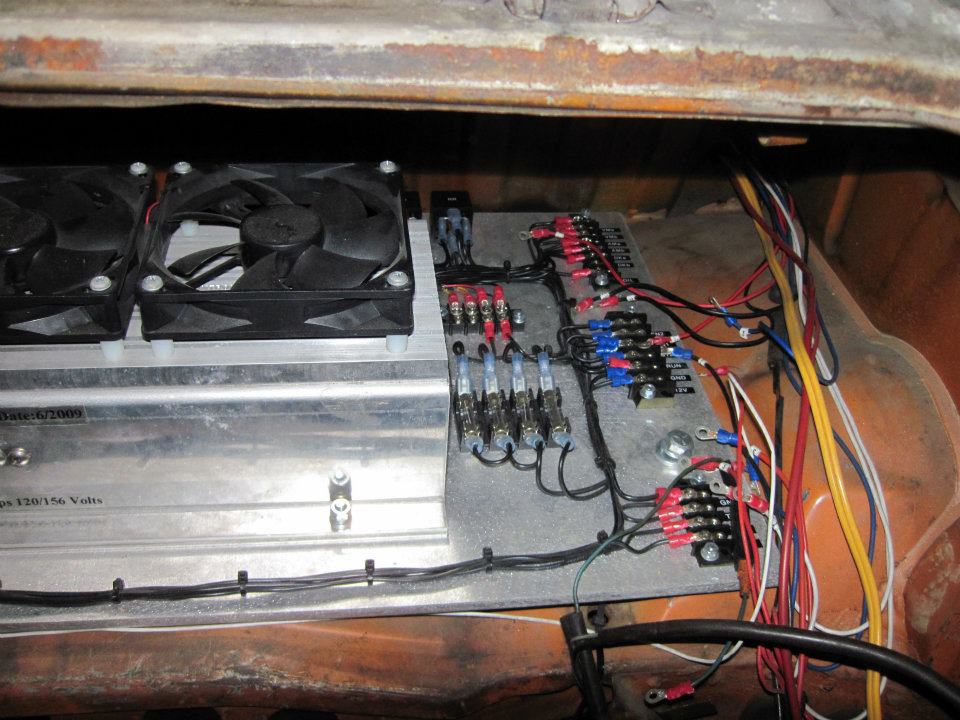 Re-wired the rear panel for the new control system.