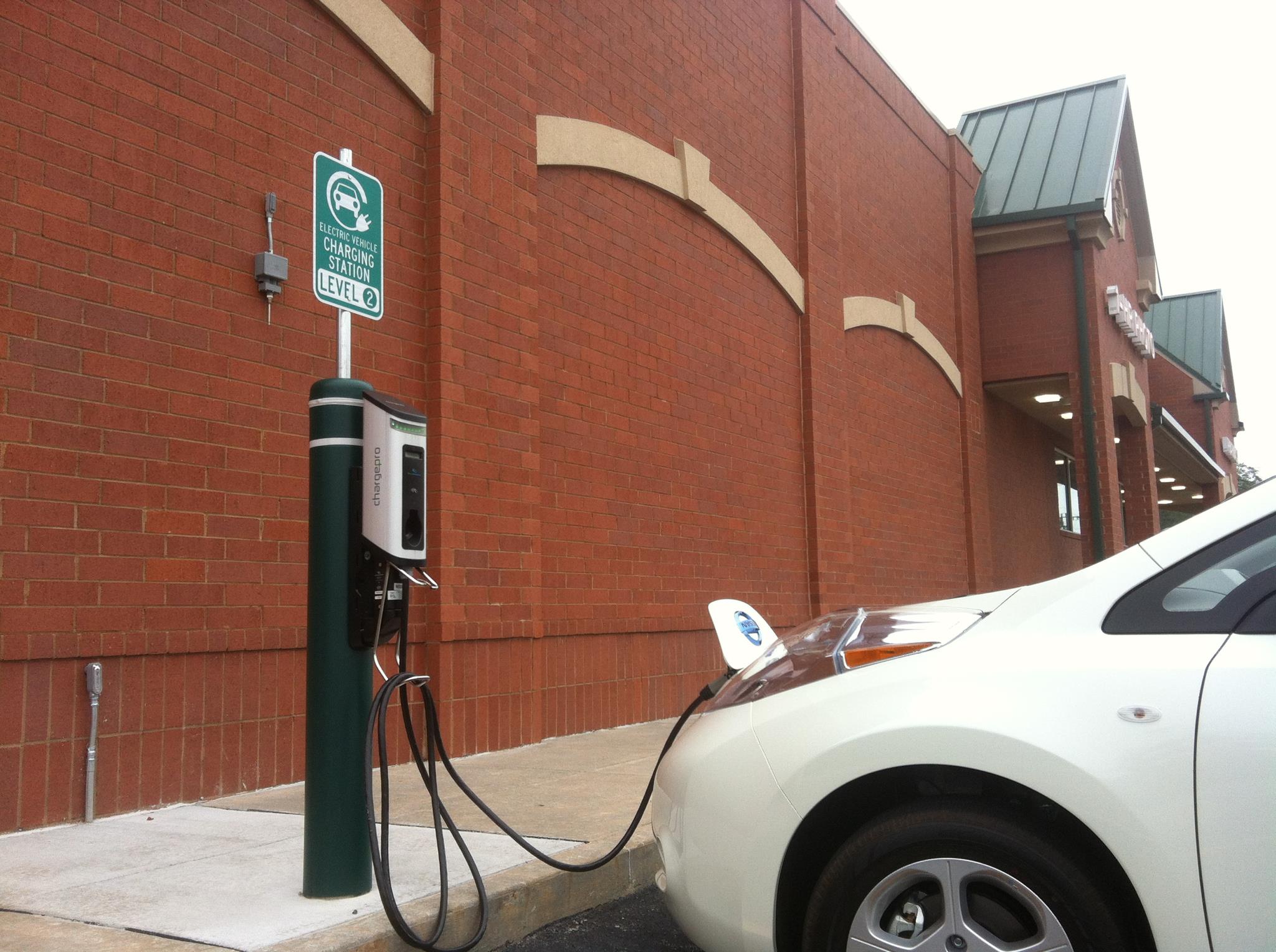 Lily testing the L2 charger at Walgreens in Grayson.